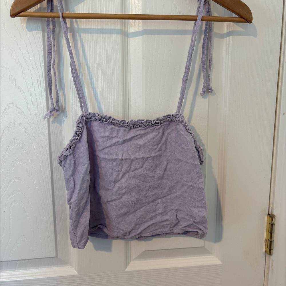 Little Moss XS Purple Crop Top With Tie Straps